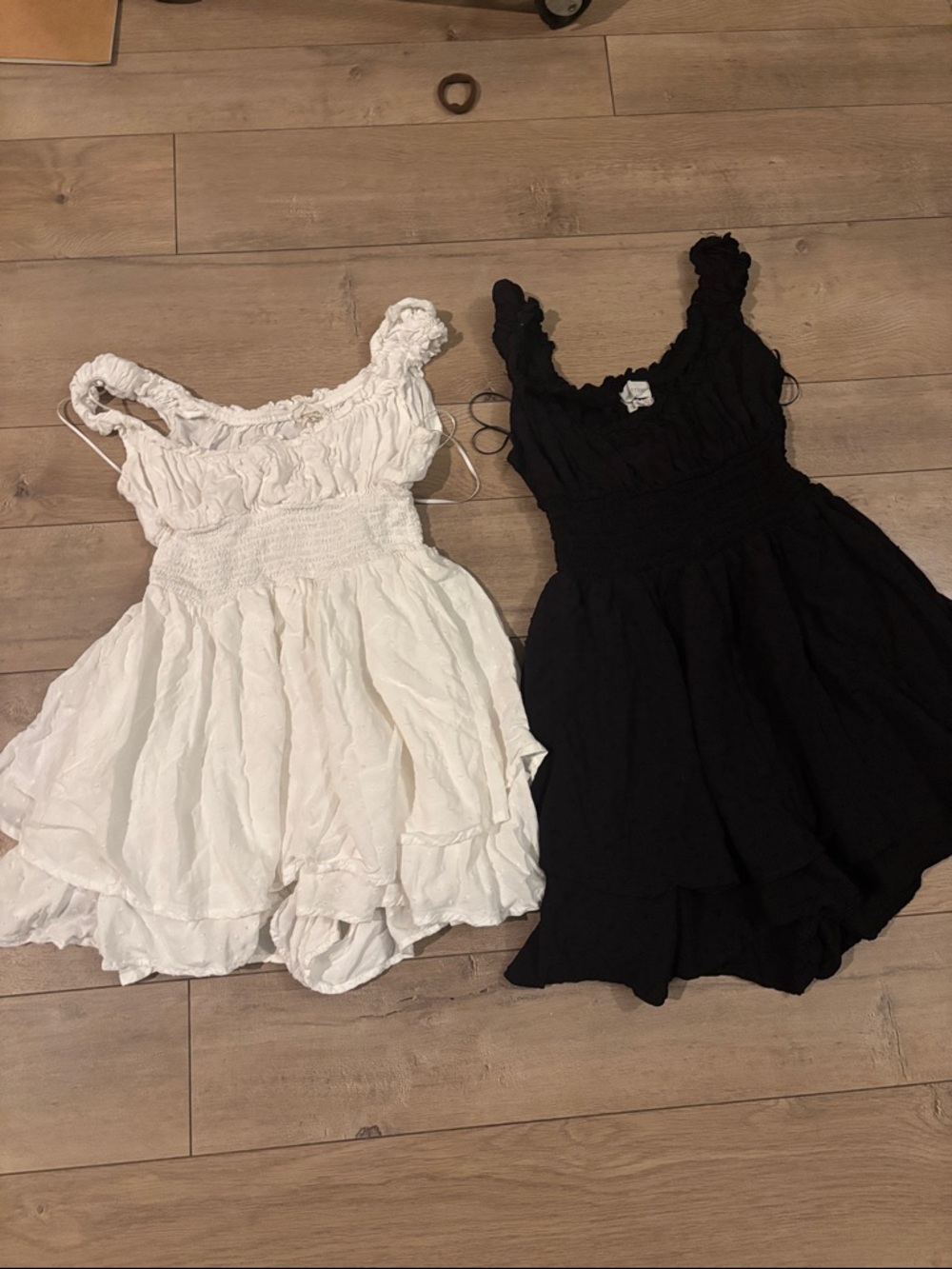Urban Outfitters White and Black Romper Set